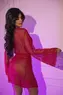 ROBE CURTO MANGA LONGA RENDA/TULE CORAÇÃO