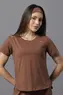 T-SHIRT BÁSICA BARRA ASSIMÉTRICA PEACH