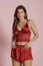 SHORTDOLL TOP/SHORT CETIM CORAÇÃO E RENDA