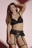CONJ TRIO SUT S/BJ CINTA LIGA E FIO RENDA/TULE