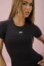 T-SHIRT SEMI CROPPED JUSTO EM MICROFIBRA