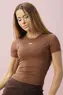 T-SHIRT SEMI CROPPED JUSTO EM MICROFIBRA
