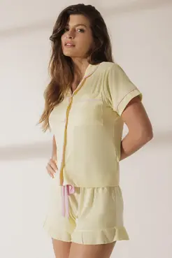 PIJAMA AMERICANO SHORTDOLL EM SUEDE