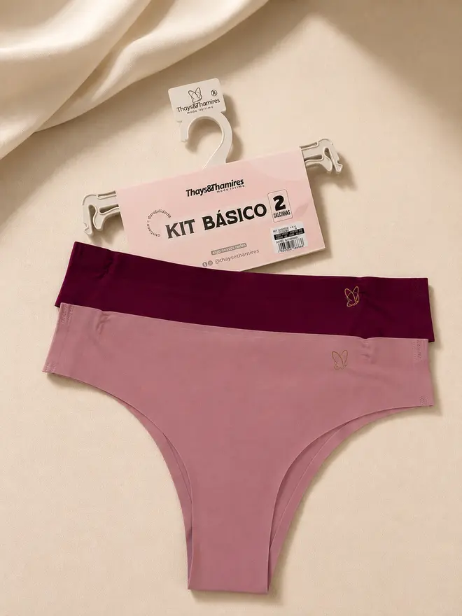 KIT 2 CALCINHA TANGA BÁSICA NO MARK MICROF
